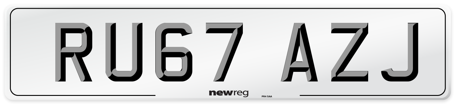 RU67 AZJ Number Plate from New Reg